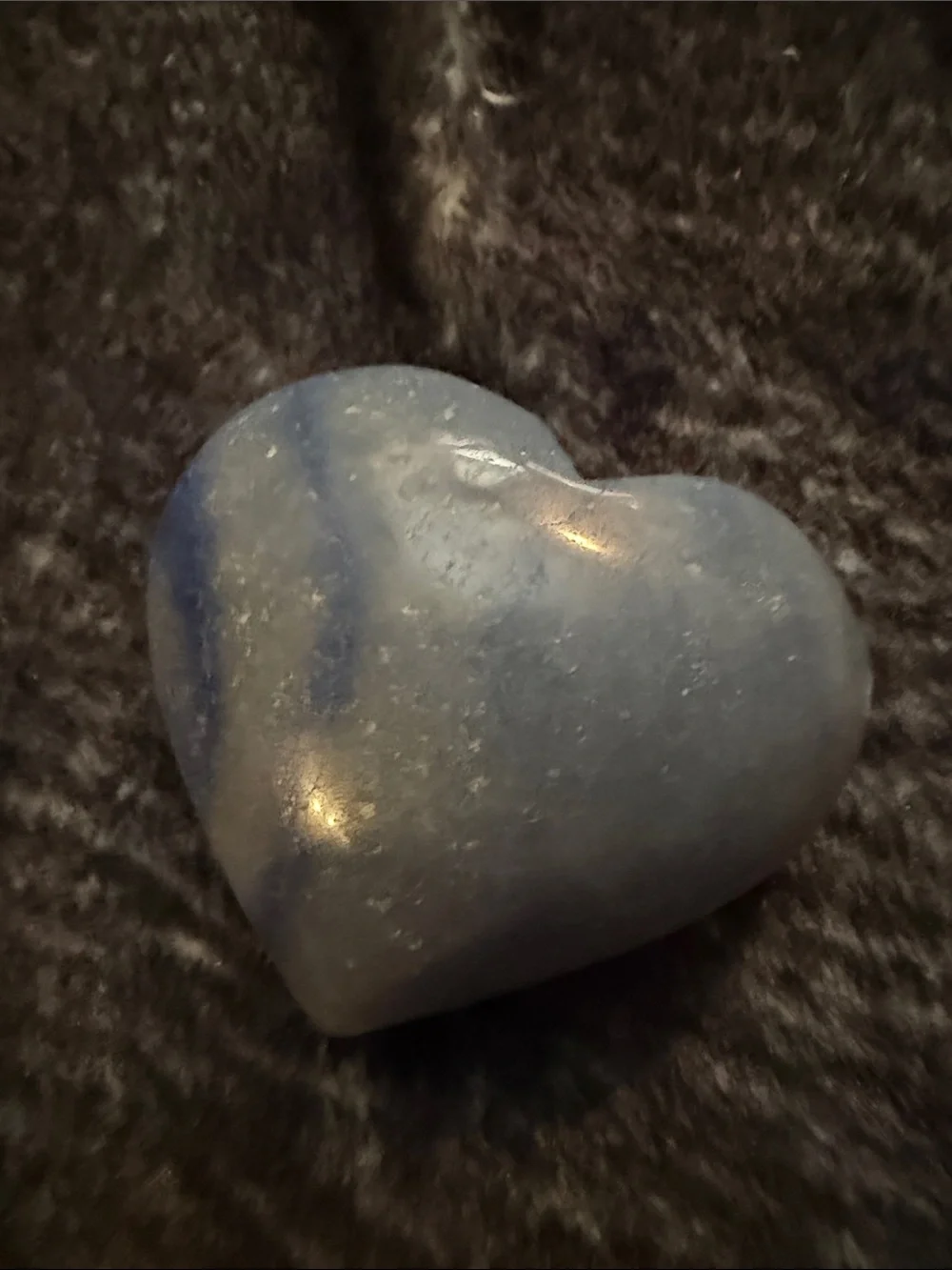 Natural Blue Calcite Gemstone Quartz Heart